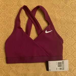 Nike Women's Dri-Fit Swoosh Medium Support Maternity‎ Sports Bra Purple X-Small